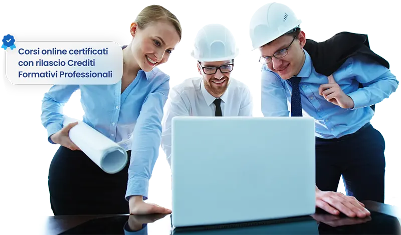 ingegneri e architetti al computer che cercano corsi elearning con rilascio crediti formativi professionali