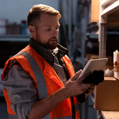 Uomo che lavora di notte