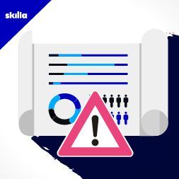 Foglio con grafici e segnale di attenzione