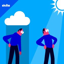 Due persone all'aria aperta in una giornata di sole