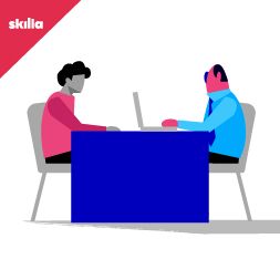 Due persone che effettuano un colloquio di lavoro