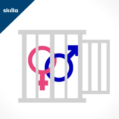 Simbolo maschile e femminile dietro le sbarre