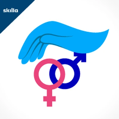 Simbolo maschile e femminile coperti da una mano