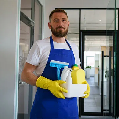 Lavoratore impresa pulizie