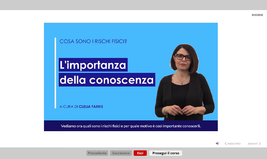 Schermata corso formazione generale specifica lavoratori servizio di acconciatura