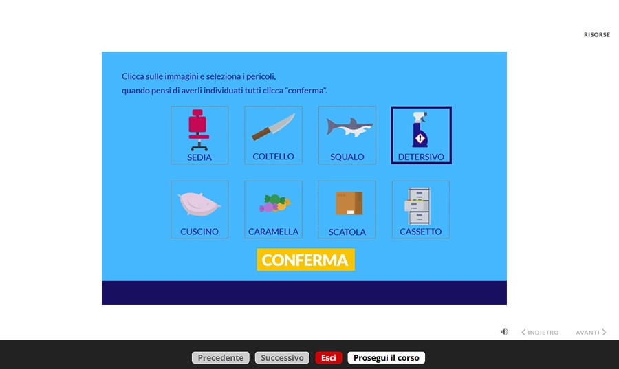 Schermata corso formazione generale per lavoratori