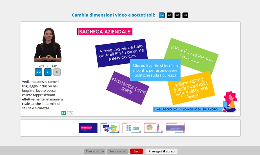 Schermata corso di aggiornamento per Datori di Lavoro RSPP