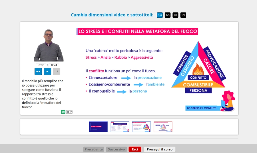 Schermata corso di aggiornamento per Datori di Lavoro RSPP