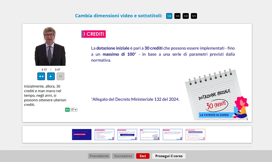 Schermata corso RLS