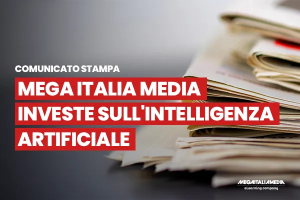 Pila di quotidiani e titolo news Mega Italia Media