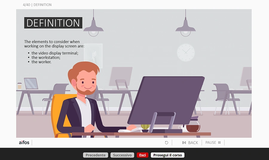 slide corso formazione specifica rischio videoterminale versione inglese