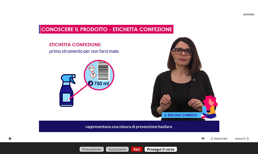 slide corso formazione basso rischio per lavoratori settore pulizie