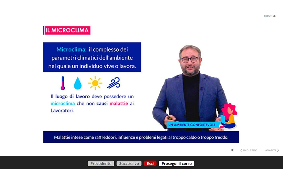 Schermata corso formazione specifica lavoratori ristorazione