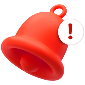 Campanella rossa con punto esclamativo